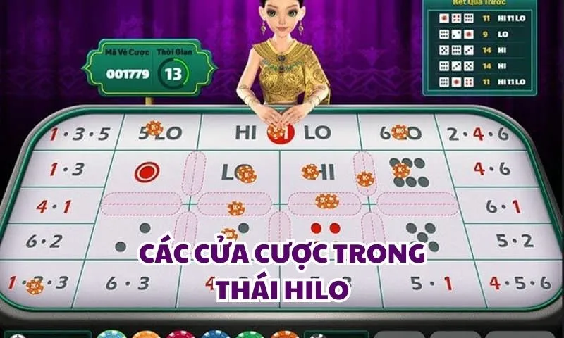Các cửa cược trong game Thái Hilo